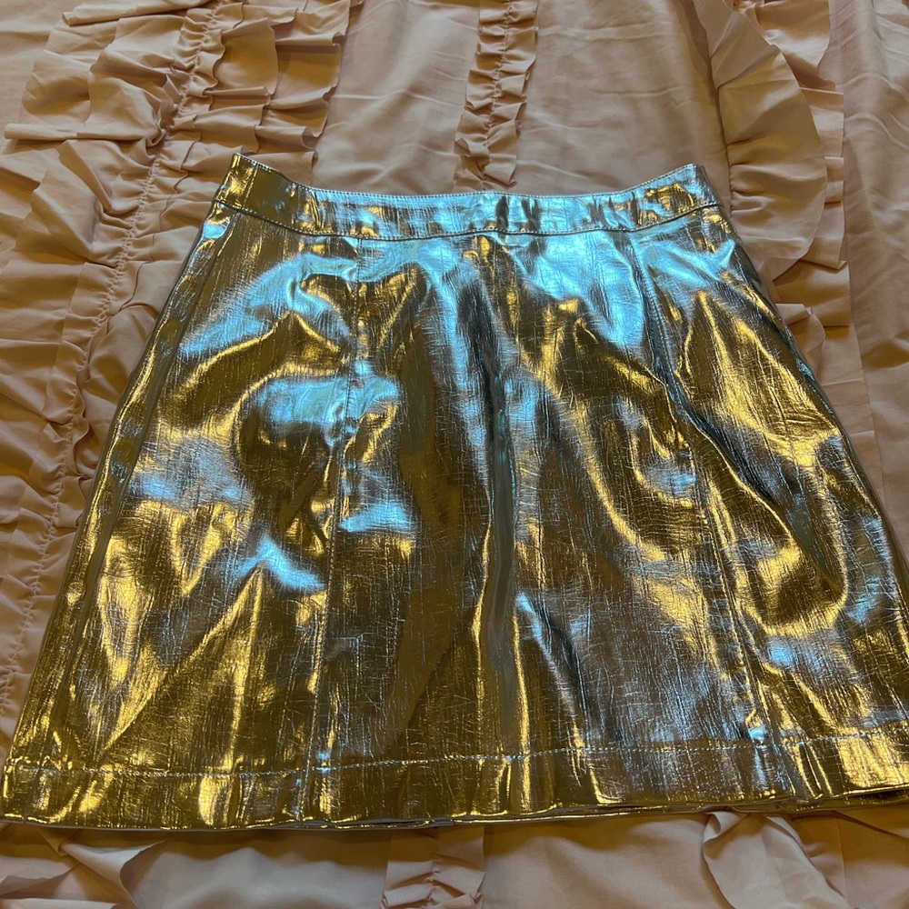 topshop metallic skirt